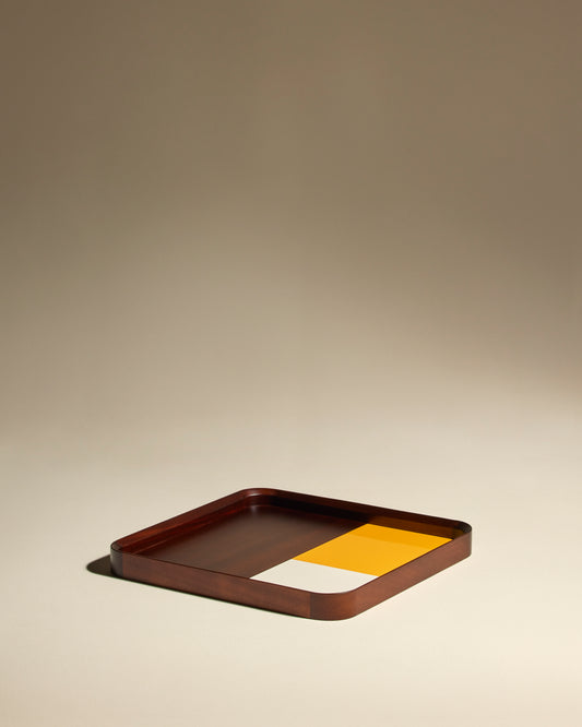 Plateau Sicilia - Ocre design Maison Sarah Lavoine Ocre Bois 35 cm  1