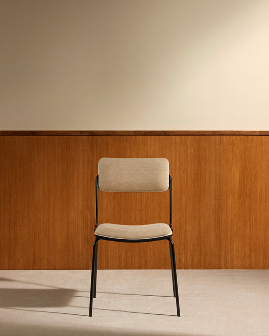 Chaise Double Jeu - Noir / Lin design Maison Sarah Lavoine Lin Velours 45 cm 85 cm 1