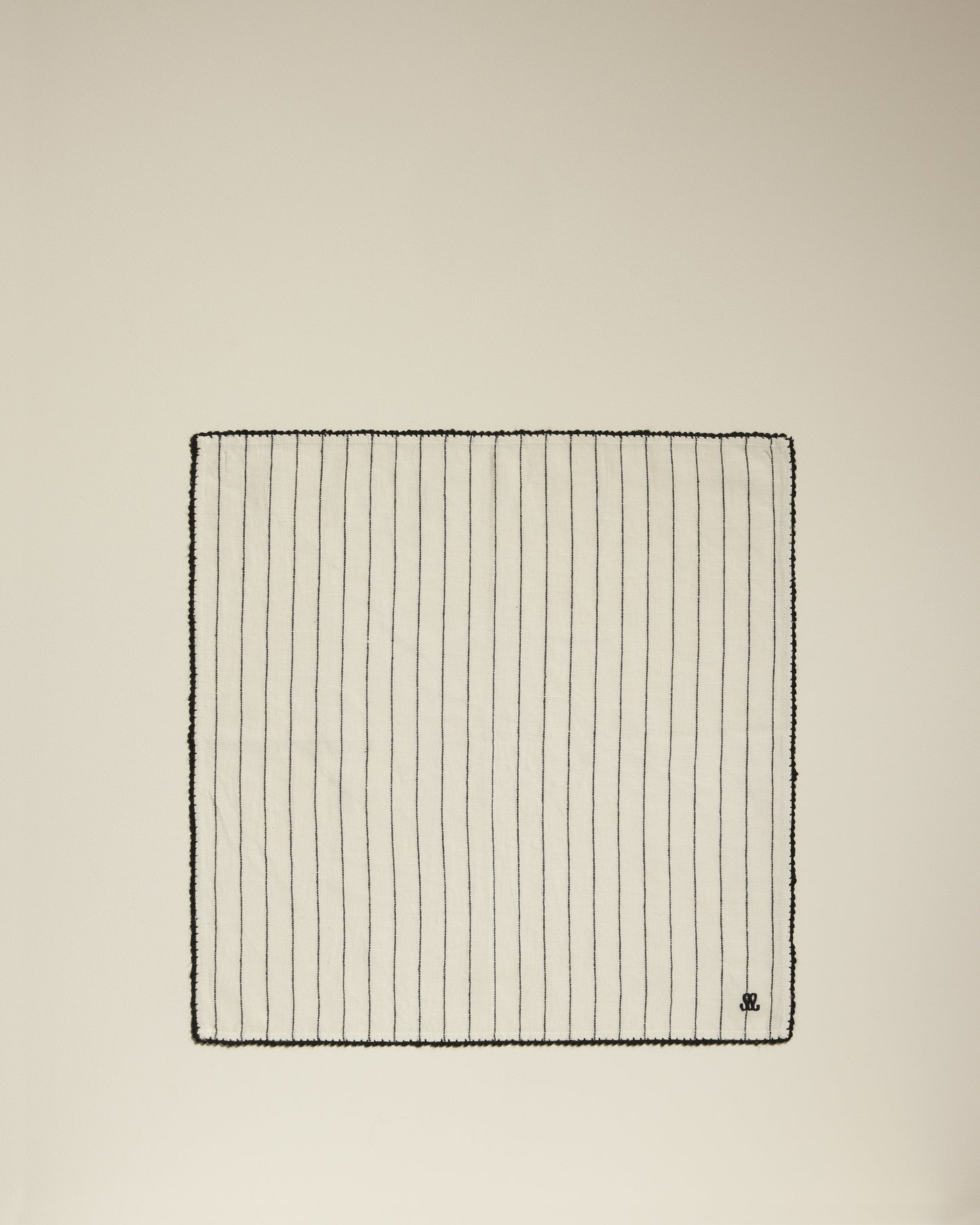 Serviette de table Volute - Noir chic Maison Sarah Lavoine Noir Lin 45 cm 45 cm 2