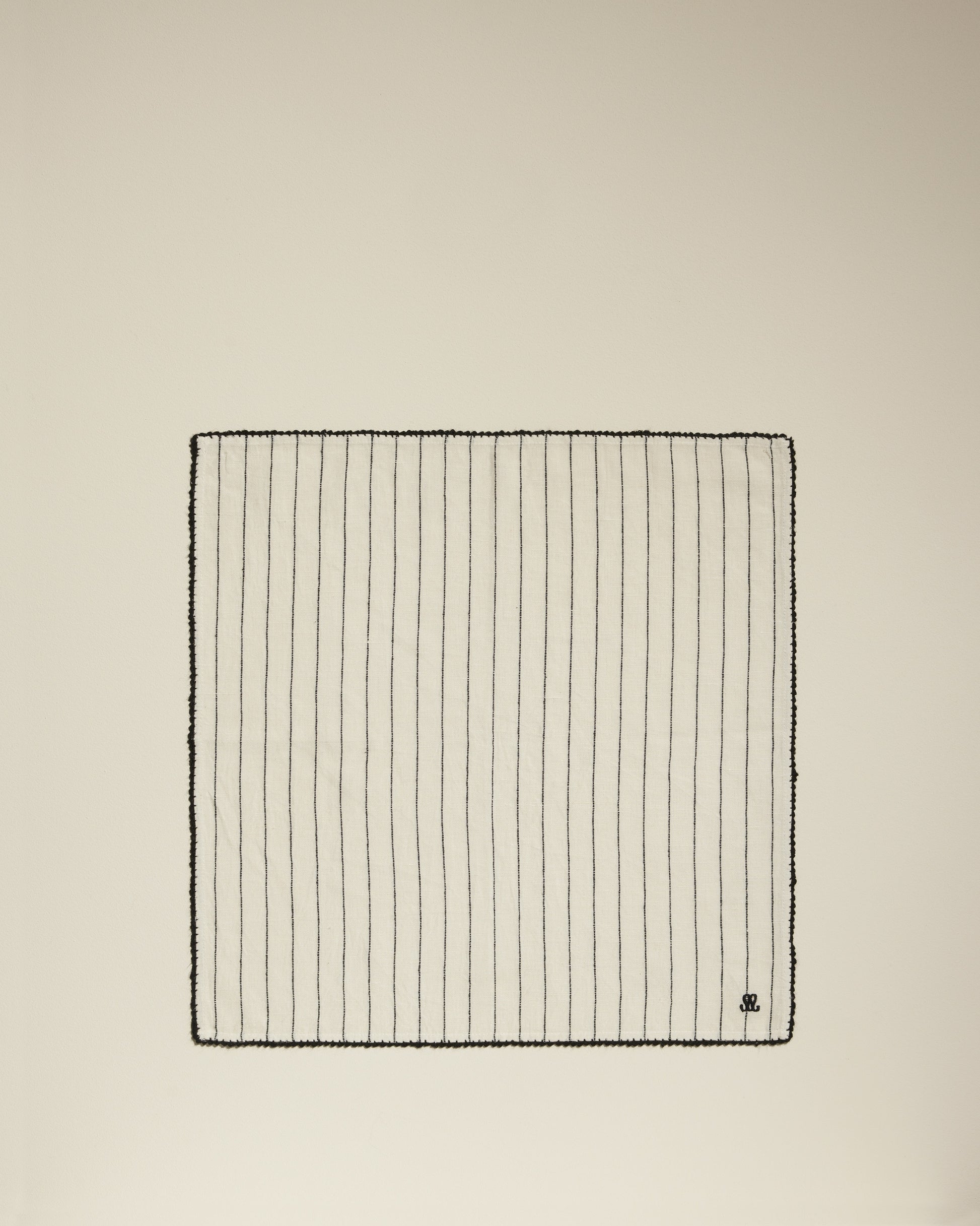 Serviette de table Volute - Noir chic Maison Sarah Lavoine Noir Lin 45 cm 45 cm 2