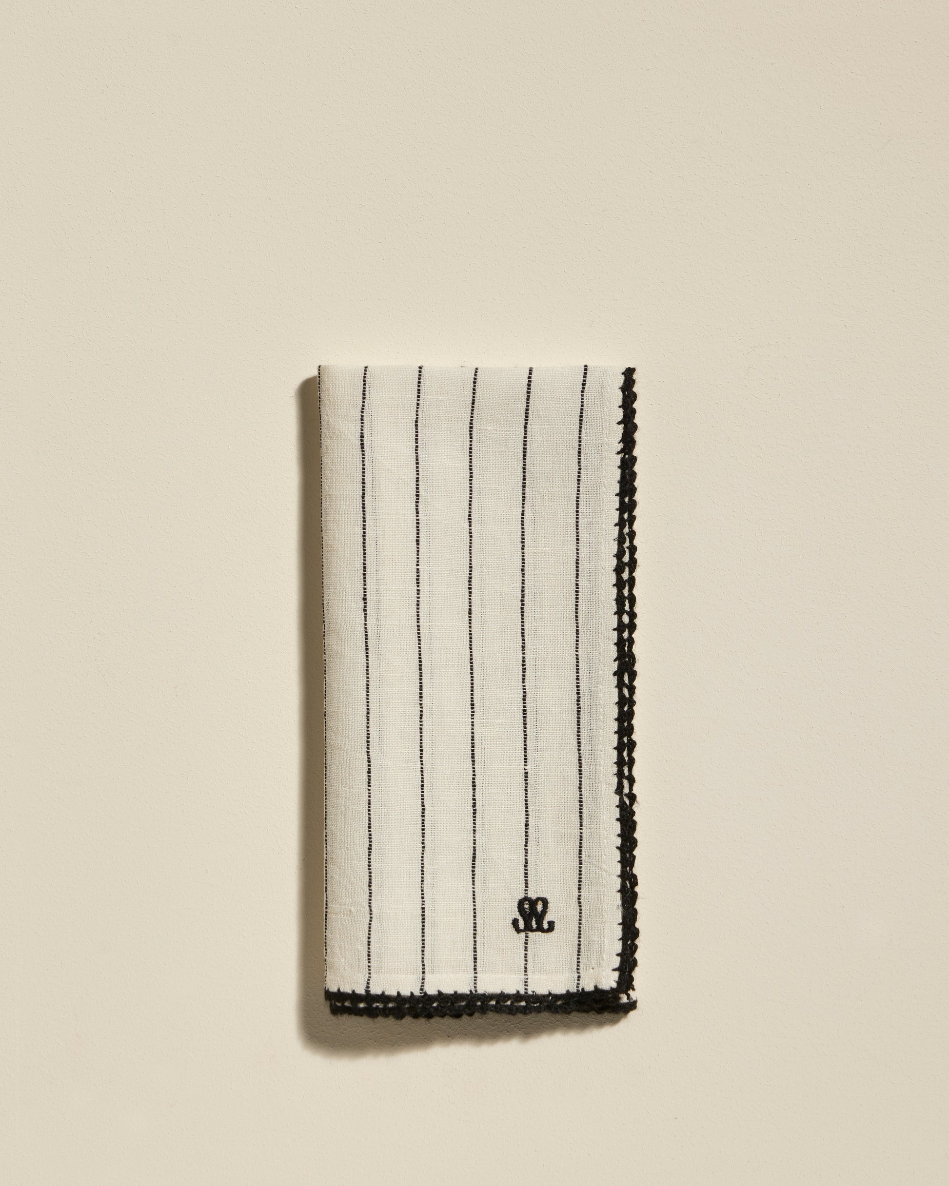 Serviette de table Volute - Noir chic Maison Sarah Lavoine Noir Lin 45 cm 45 cm 1