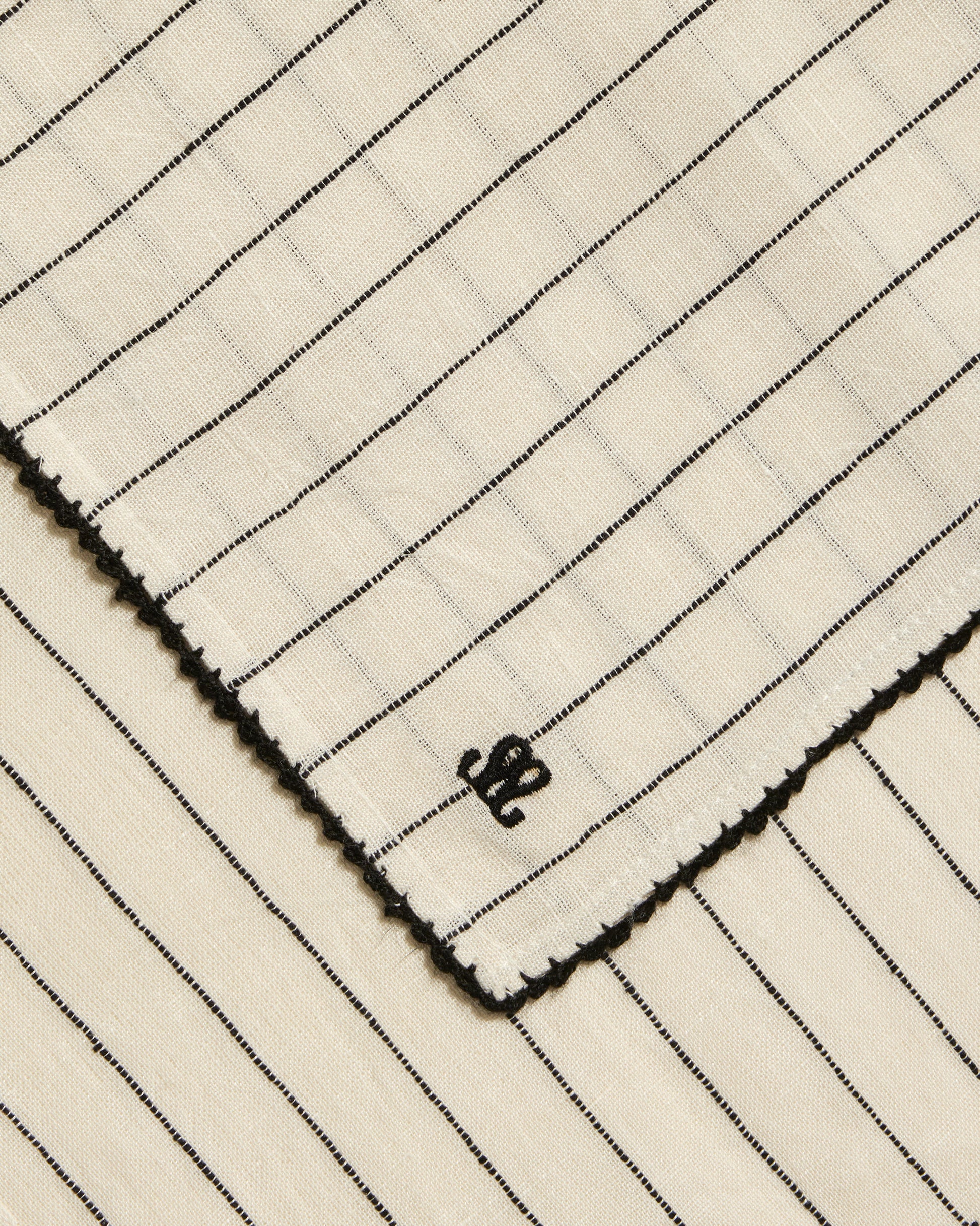 Serviette de table Volute - Noir chic Maison Sarah Lavoine Noir Lin 45 cm 45 cm 3