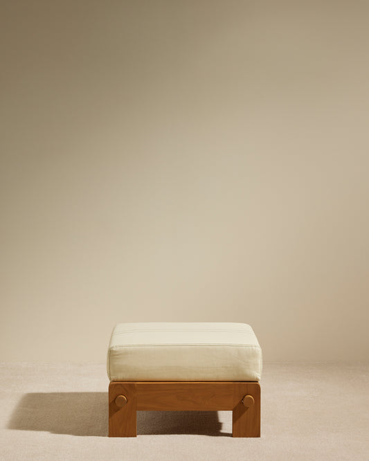 Pouf Graney - Ecru design Maison Sarah Lavoine Ecru  Teak 55 cm  35 cm  1