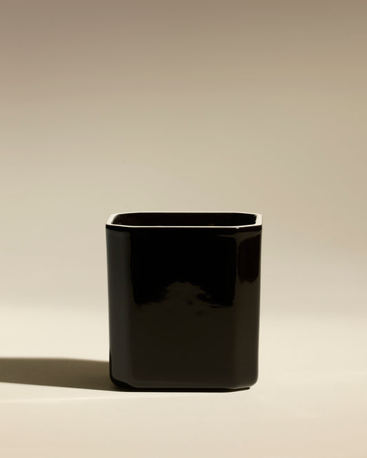 Bougie Facettes - Ambre Noire Céramique / Cire 1 - Décoration Design