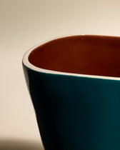 Vase Double Jeu - Bleu Sarah/Chocolat