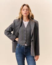 Alesia gray blazer jacket