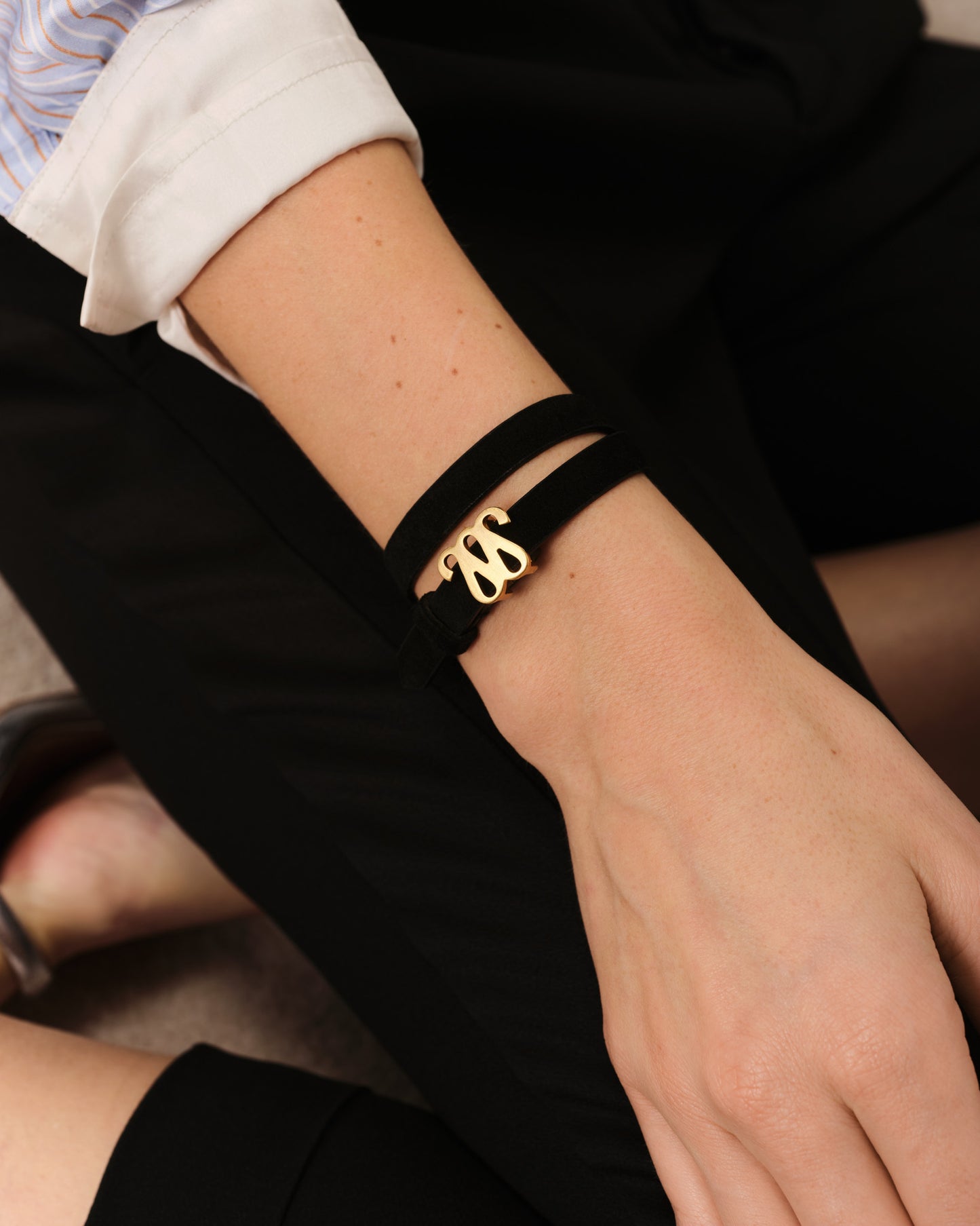 Monogram Bracelet - Black/Gold