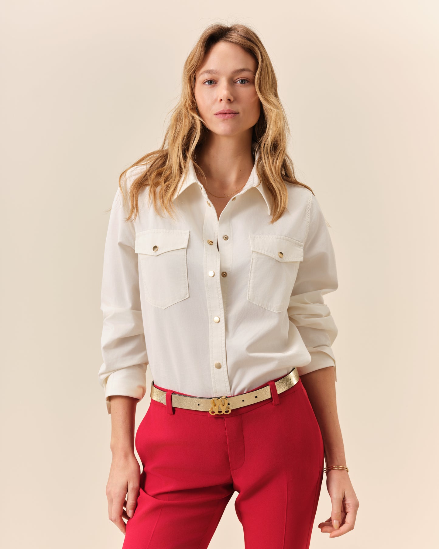 Claude Court red tuxedo pants