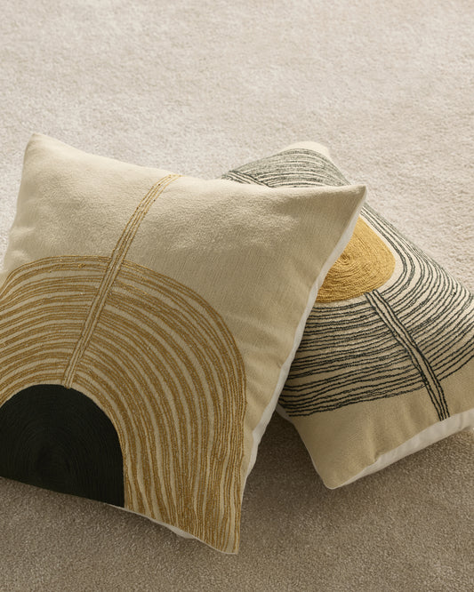 Coussin Mirage - Forêt/Ocre