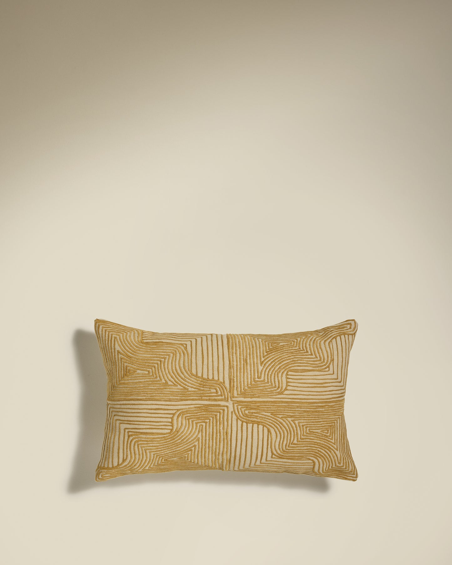 Rectangular ochre Onda cushion