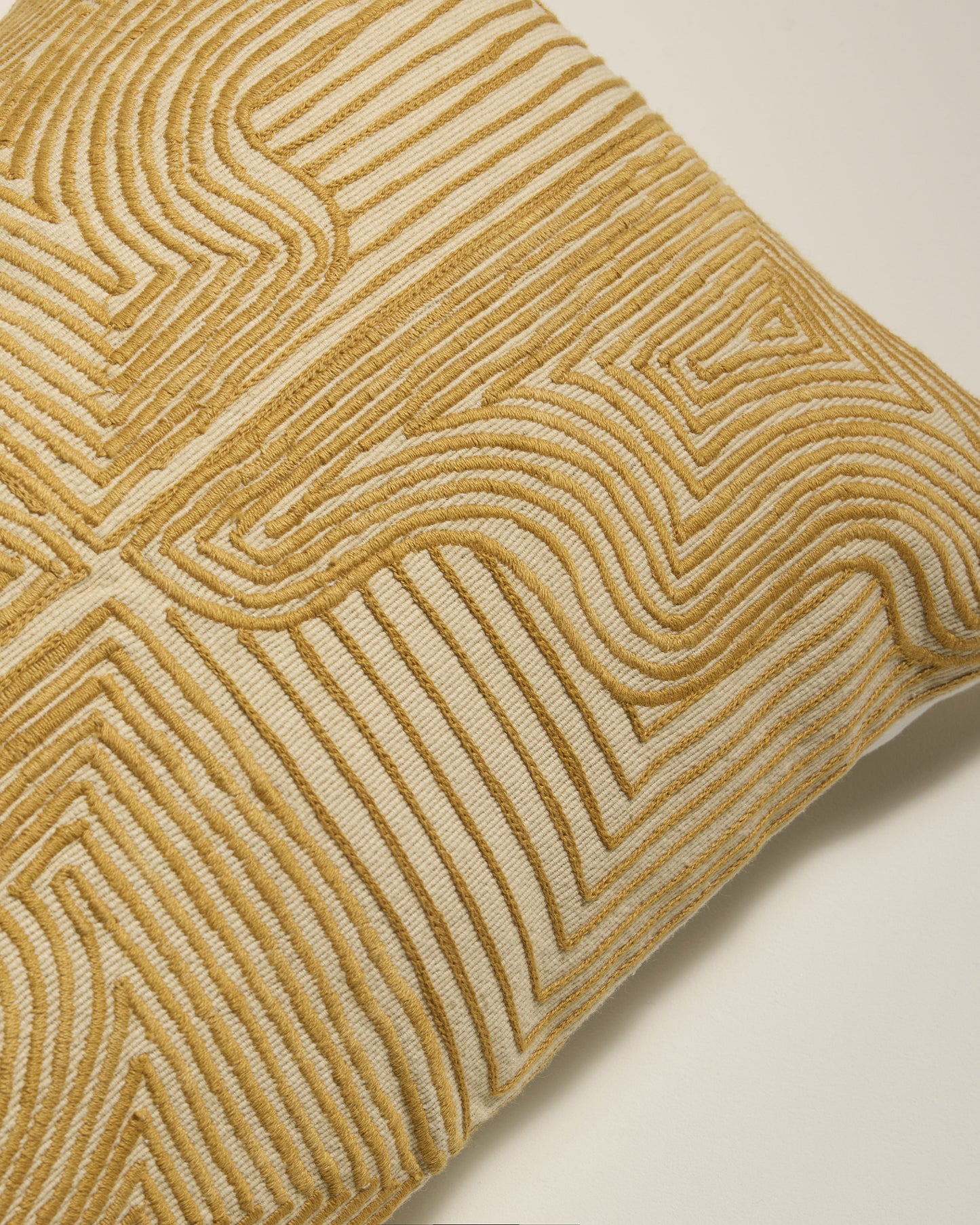 Rectangular ochre Onda cushion