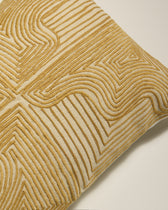 Rectangular ochre Onda cushion