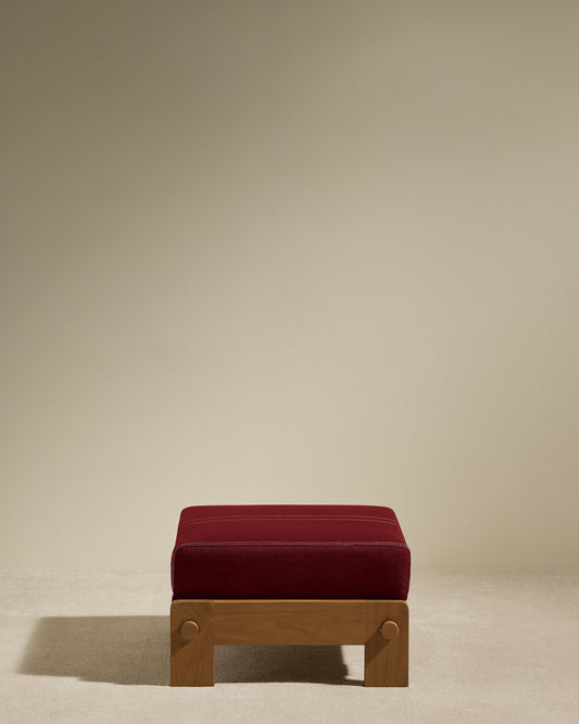 Pouf Graney - Carmin design Maison Sarah Lavoine Carmin  Teak 55 cm  35 cm  1