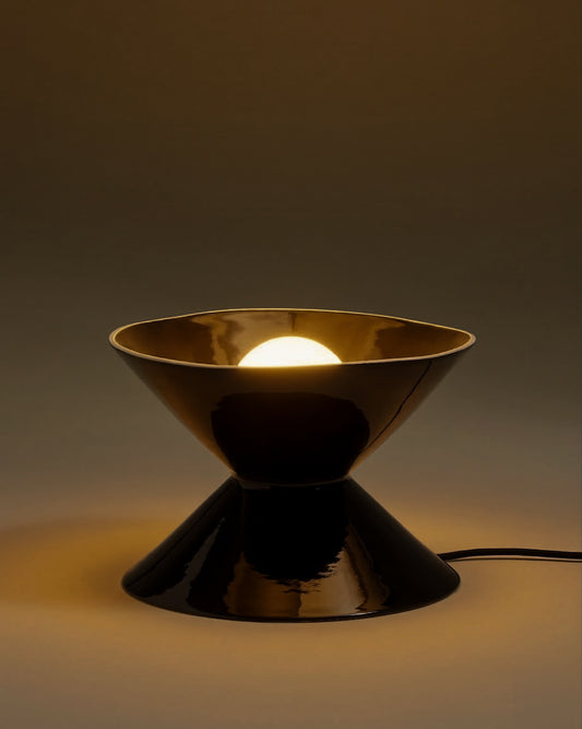 Lampe de table Sablier - Noir design Maison Sarah Lavoine Noir Céramique  19 cm 1