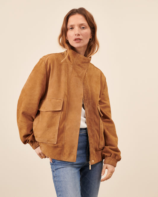 Blouson Alma - Camel chic Maison Sarah Lavoine Camel Daim   1