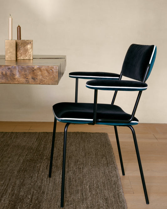Chaise accoudoirs Double Jeu - Bleu Sarah