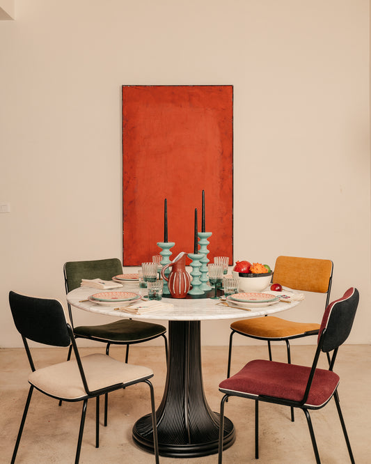 Riviera Table - Black / Black Marble