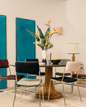 Riviera Table - Natural / Green Marble