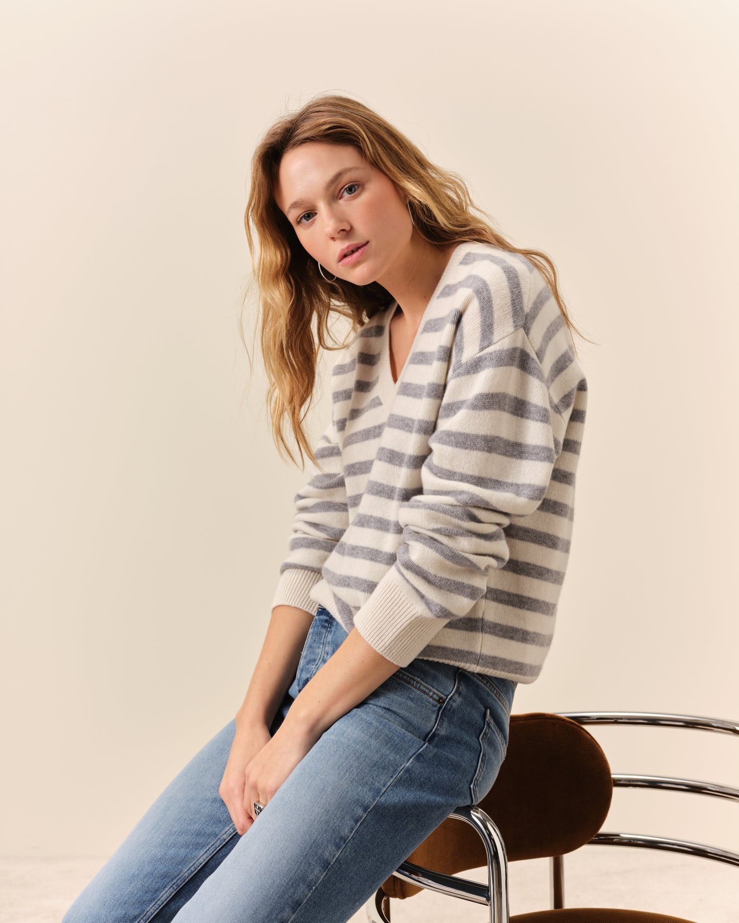 Rivoli Sweater - Ecru/Heather Grey