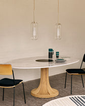 Riviera Table - Natural / White Marble