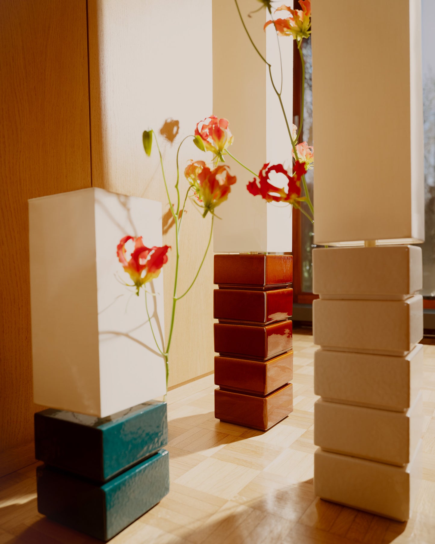 Tower Floor Lamp - Ecru