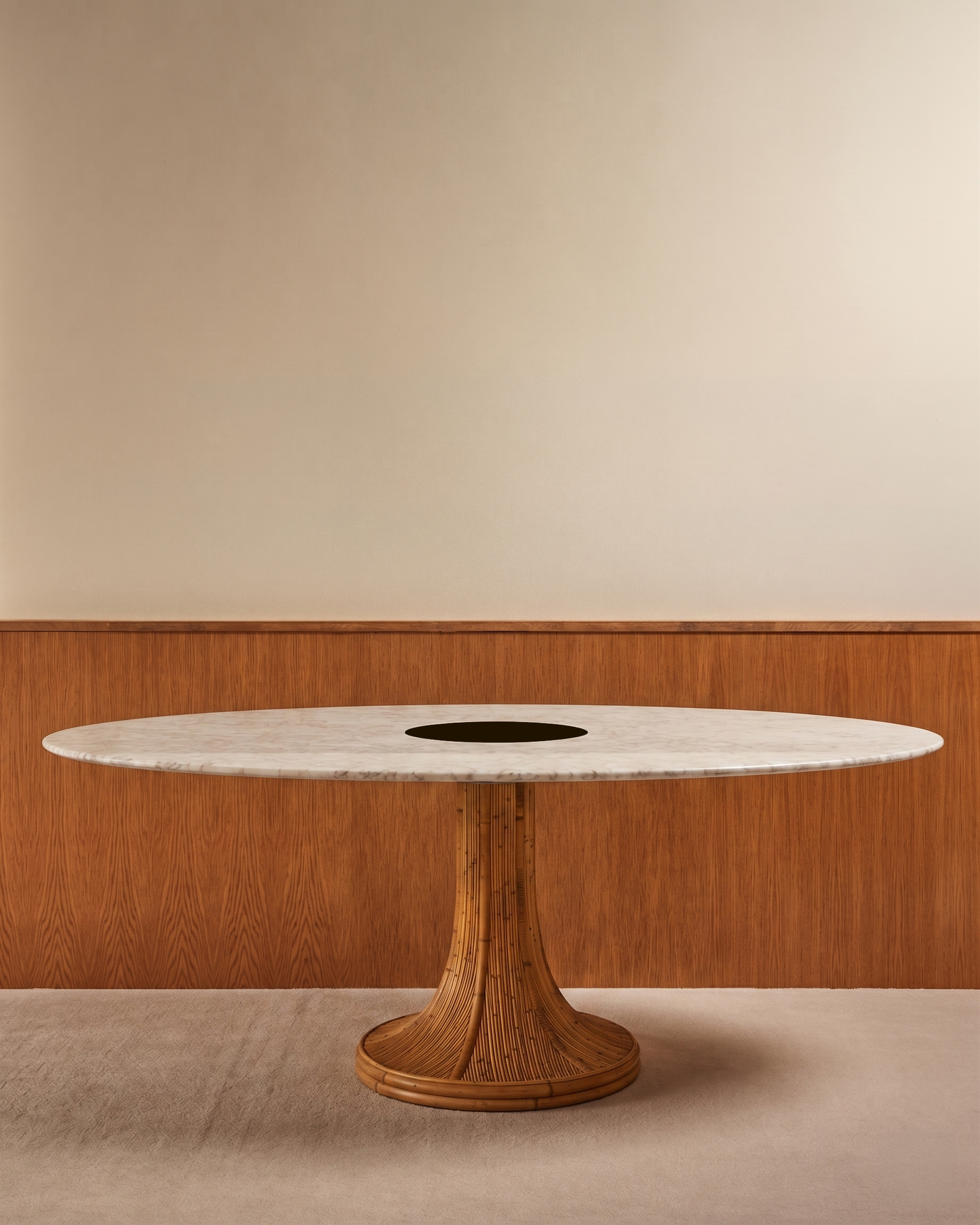 Riviera Table - Natural / White Marble