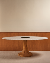 Riviera Table - Natural / White Marble