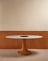 Riviera Table - Natural / White Marble