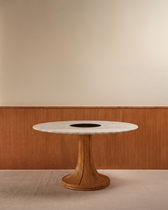 Riviera Table - Natural / White Marble