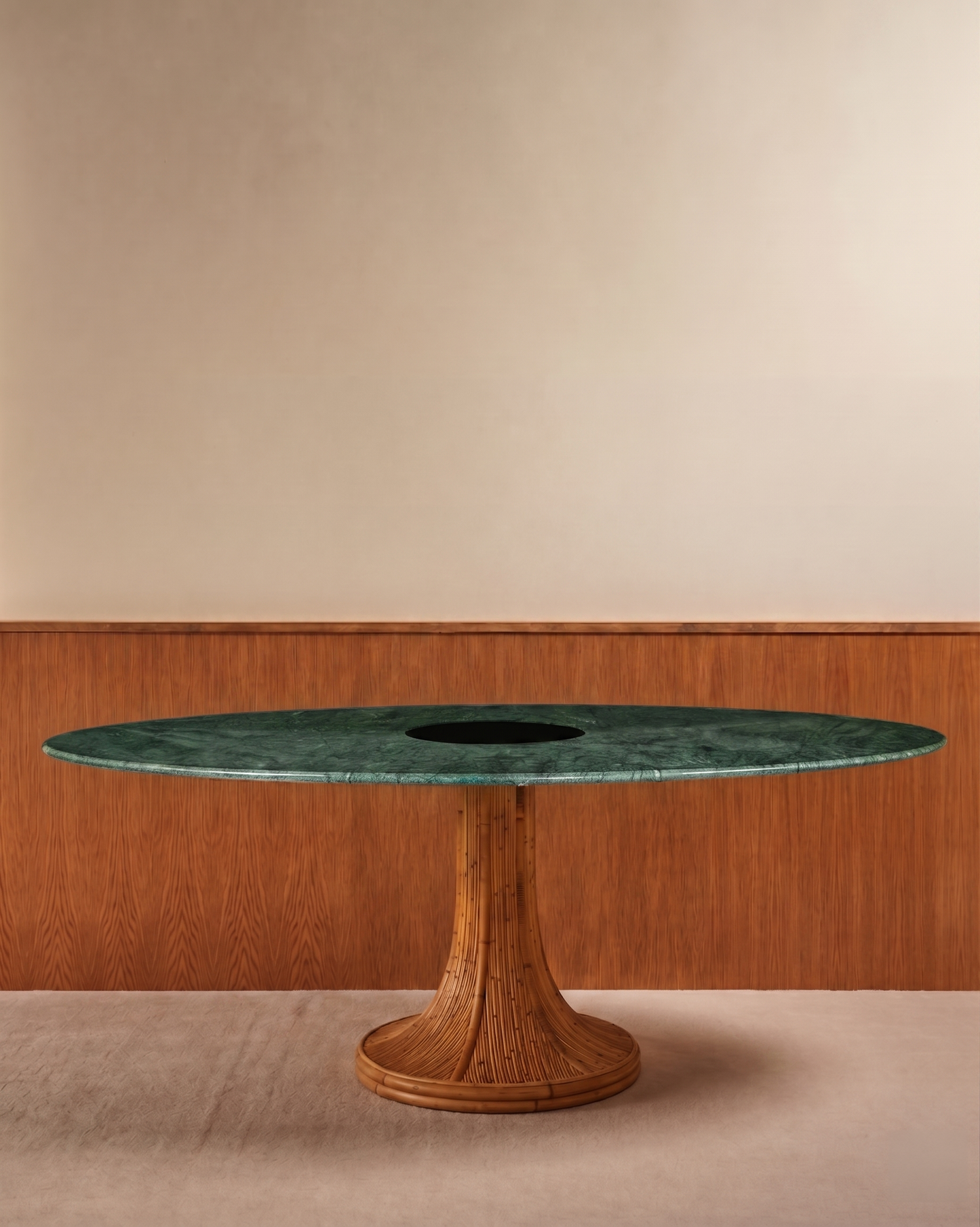 Riviera Table - Natural / Green Marble