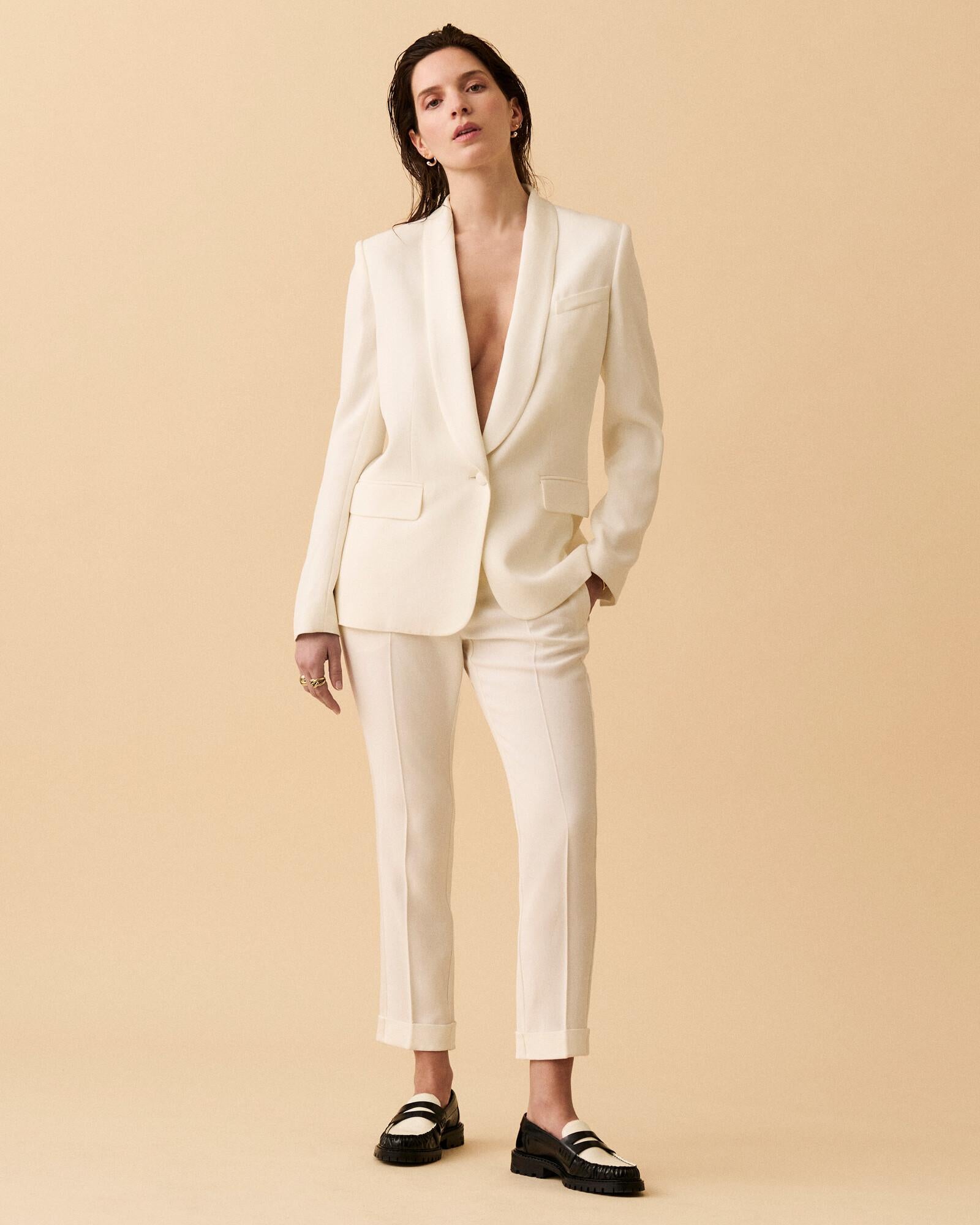 Veste de Smoking France - Blanc  3 - Mode Femme tendance