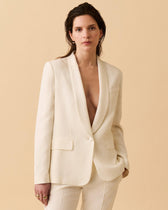 Veste de Smoking France - Blanc Coupe Droite 1 - Mode Femme tendance