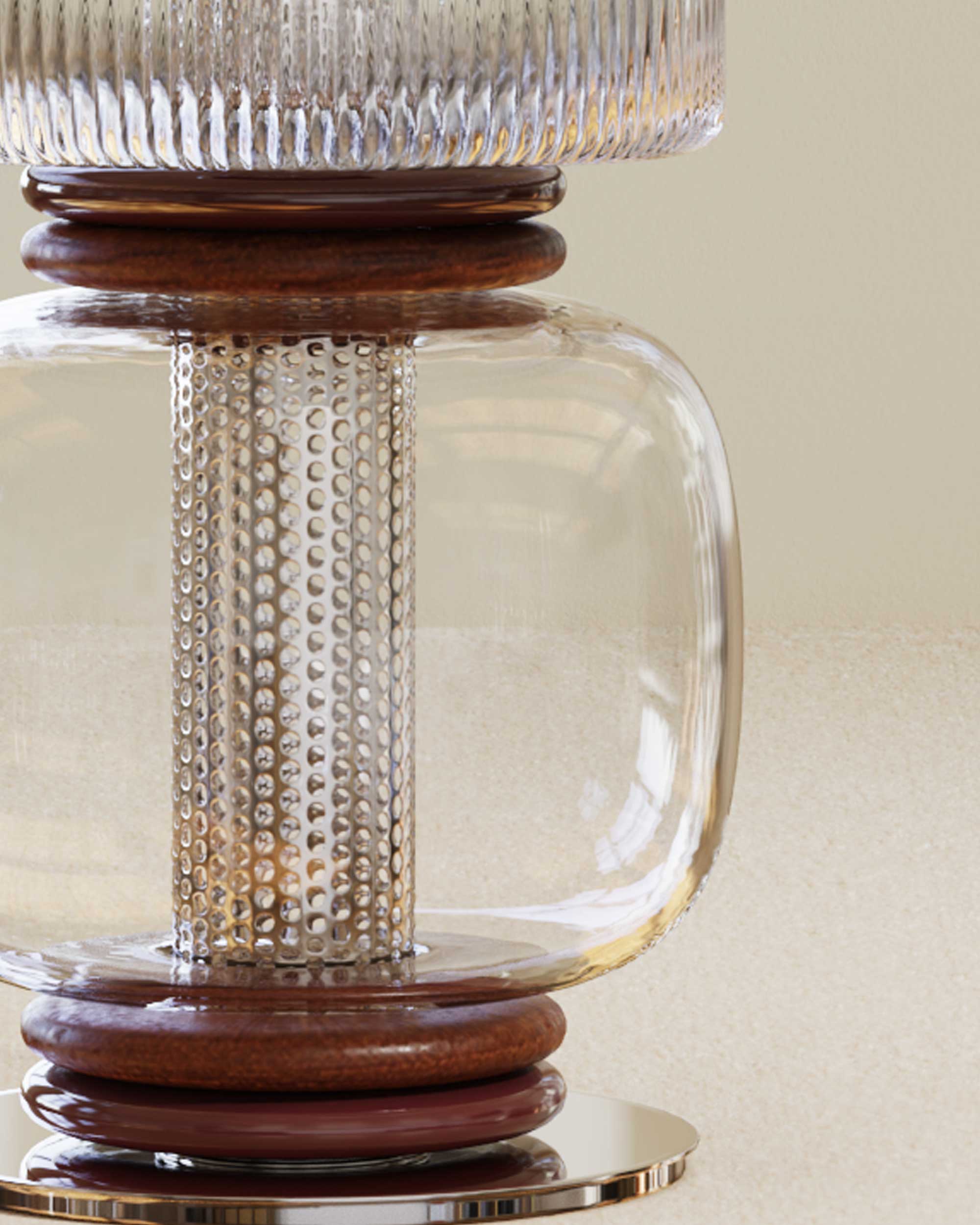 Luminaire Loulou Inox Aubergine 3 Modules | Maison Sarah Lavoine